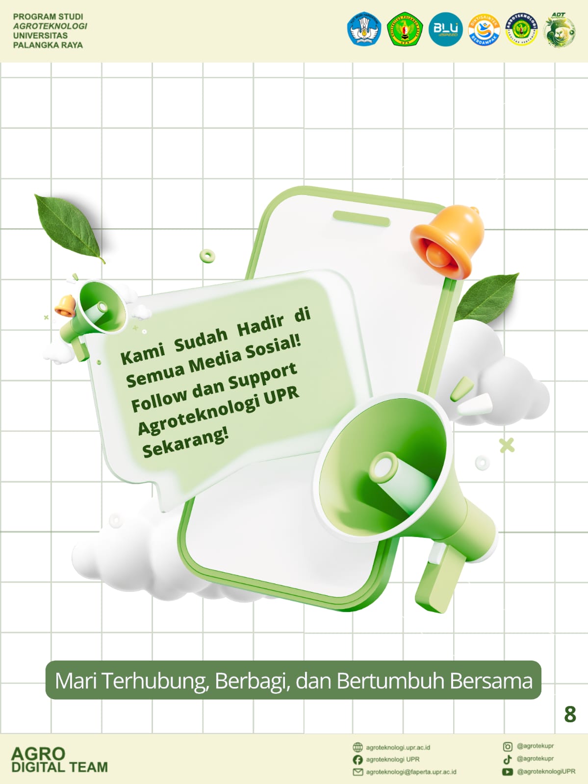 📢 SEMUA MEDIA SOSIAL AGROTEKNOLOGI UPR SUDAH AKTIF! 🎉
