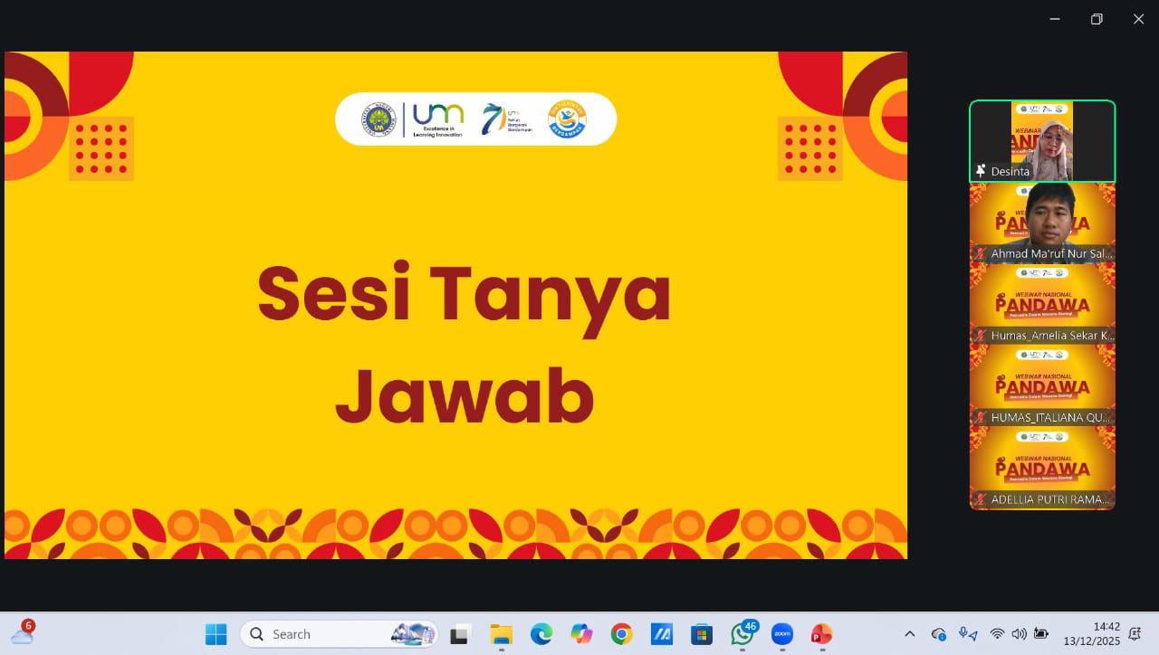 Dosen PGSD FKIP UPR Menjadi Narasumber Webinar Nasional di Universitas Negeri Malang